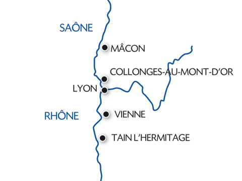 Crociera enogastronomica in Francia, la mappa